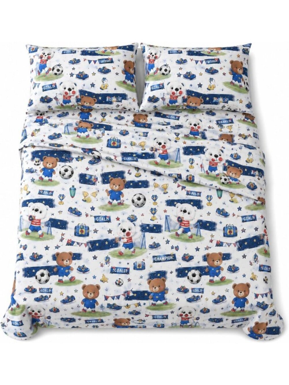 Kids Printed Cotton Sheet Set - 100% Cotton, 4-Piece, 16" Deep Pocket Bedding